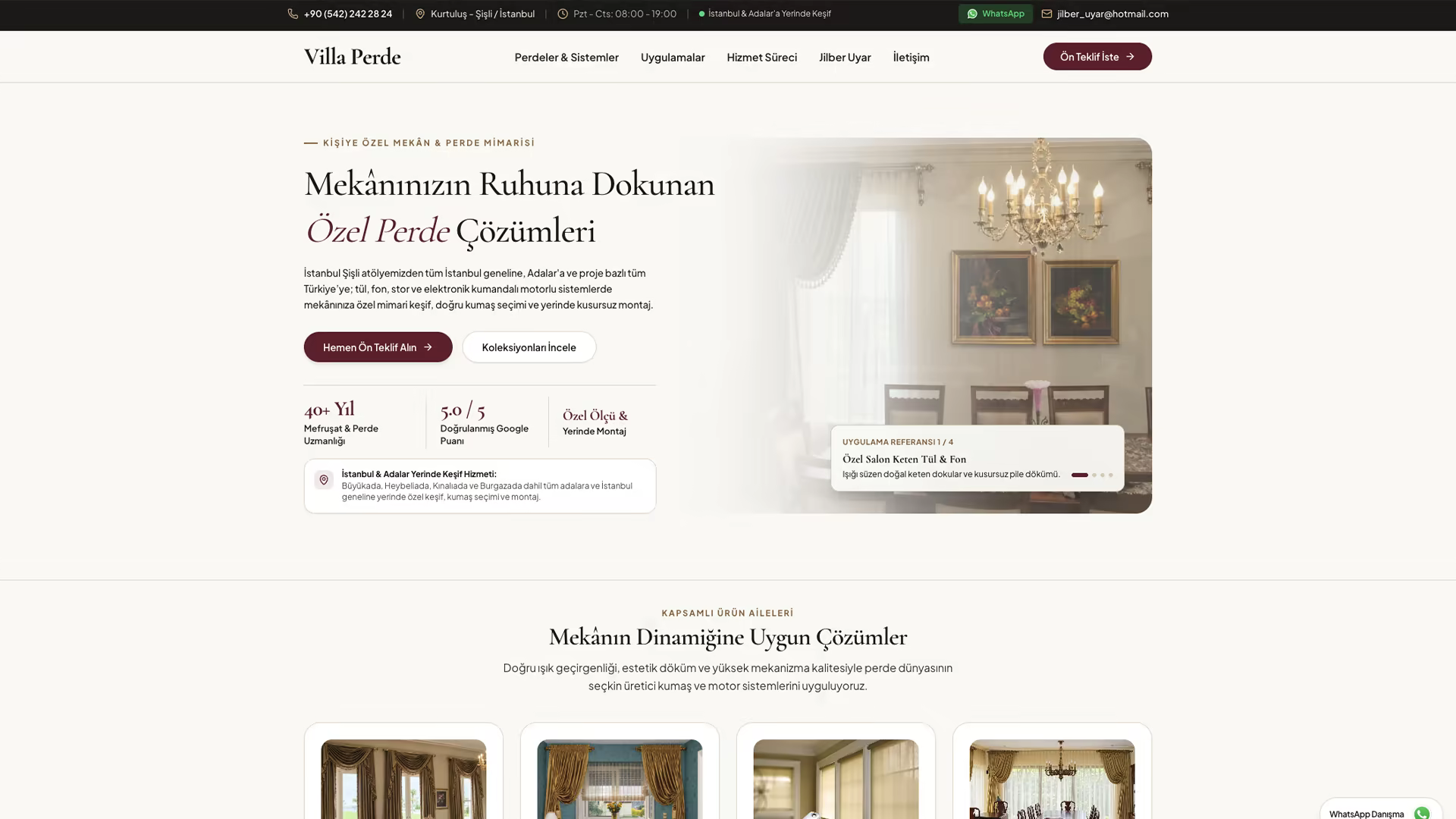 Villa Perde - Motorlu Perde & Akıllı Gölgelendirme Sistemleri Web Sitesi